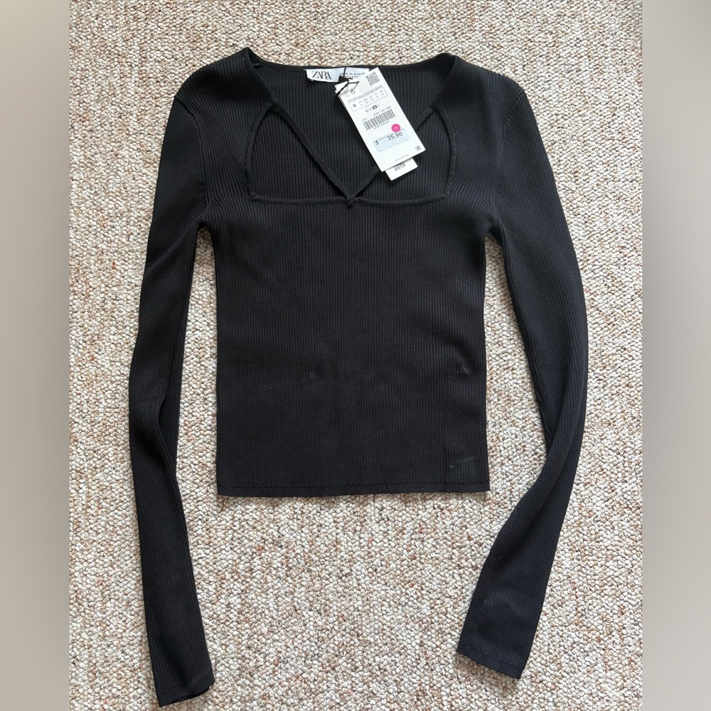 Zara Black Knit Top